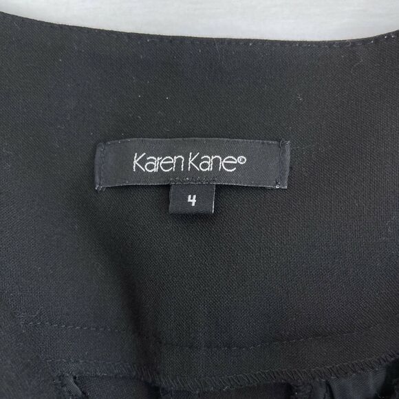 Karen Kane Career Trouser Pants Solid Black Mid Rise Stretch Unlined Womens 4 - Picture 6 of 7